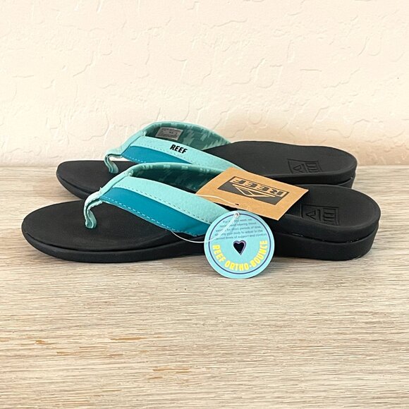 New Reef Sandals 6 Ortho Bounce Aqua Turquoise Blue Thong Flip Flops NWT - Picture 7 of 12
